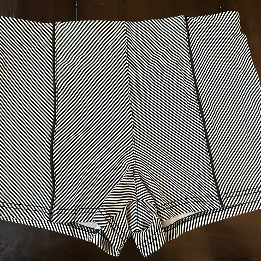 Bebe Monochrome Striped Shorts